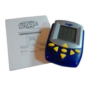 Electronic Handheld Boggle Works 2002 Hasbro Parker Bros Blue
